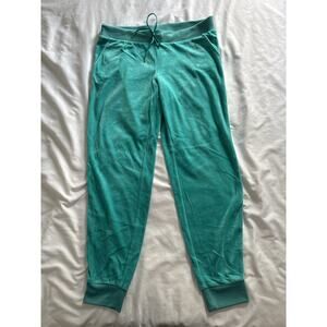 Juicy Couture Velour Pants Jogger Turquoise Blue Green Women's Large Y2K Sport